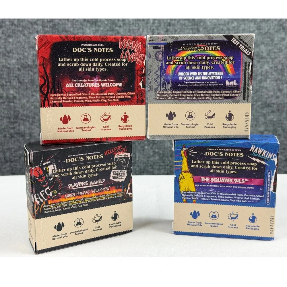 Dr. Squatch Stranger Things Limited Edition Soap Full Set 4 Pack Bars Free Ship